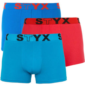 3PACK pánské boxerky Styx sportovní guma vícebarevné (G9676964) XXL