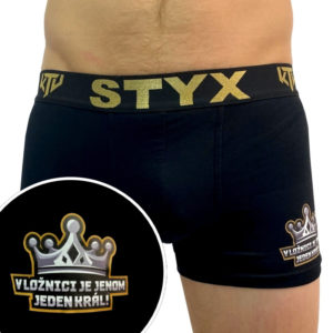Pánské boxerky Styx / KTV sportovní guma černé - černá guma (GTCK960) S