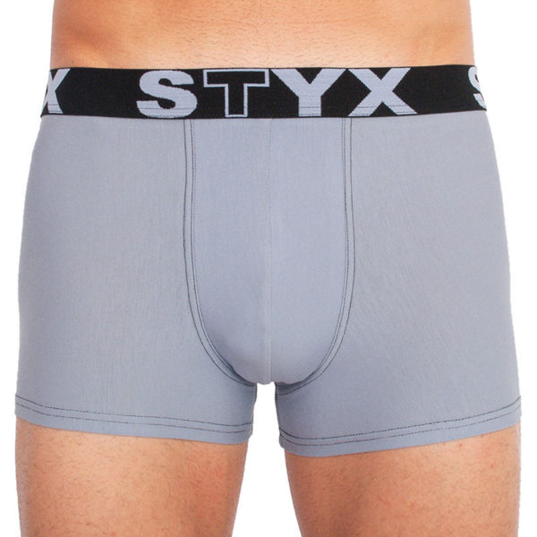 Pánské boxerky Styx sportovní guma světle šedé (G1067) L