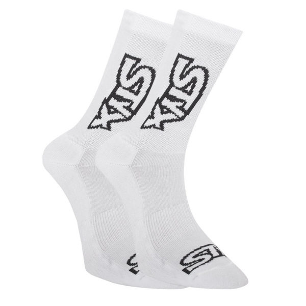 Ponožky Styx vysoké bílé s černým logem (HV1061) S