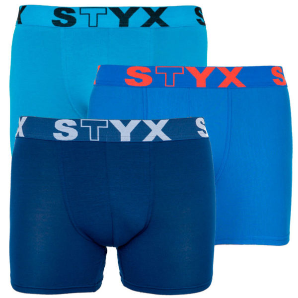 3PACK pánské boxerky Styx long sportovní guma modré (U9676869) M
