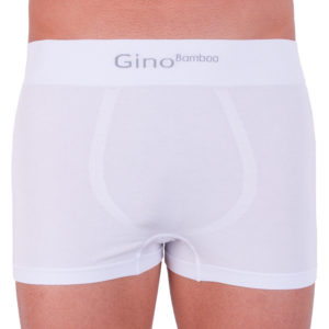 Pánské boxerky Gino bezešvé bambusové bílé (53004) M