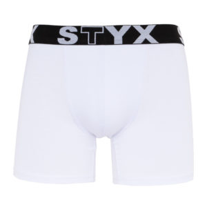 Pánské boxerky Styx long sportovní guma bílé (U1061) L