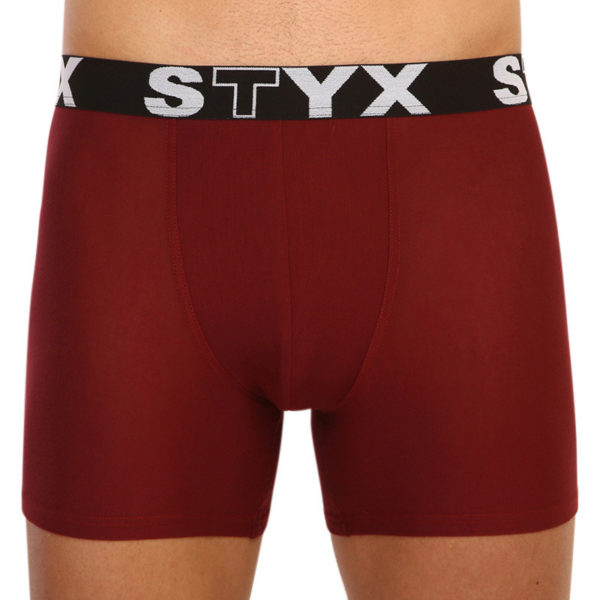 Pánské boxerky Styx long sportovní guma vínové (U1060) L