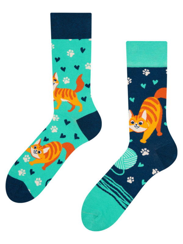 Veselé ponožky Dedoles Šťastná kočka (D-U-SC-RS-C-C-1461) S