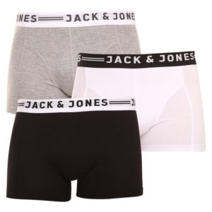 3PACK pánské boxerky Jack and Jones vícebarevné (12081832 - light grey) S