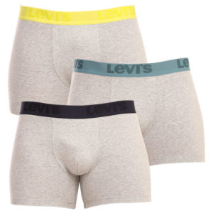 3PACK pánské boxerky Levis šedé (905045001 015) XL