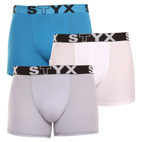 3PACK pánské boxerky Styx long sportovní guma vícebarevné (U9696167) L