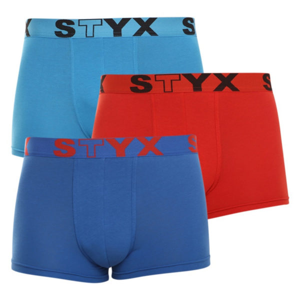 3PACK pánské boxerky Styx sportovní guma vícebarevné (G9676964) L