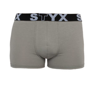 Pánské boxerky Styx sportovní guma světle šedé (G1062) S