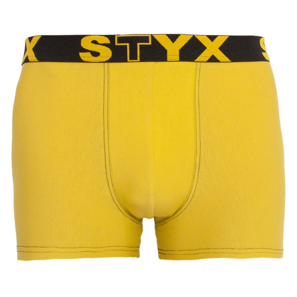 Pánské boxerky Styx sportovní guma zelenožluté (G1065) L