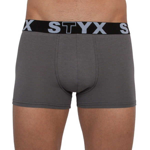 Pánské boxerky Styx sportovní guma nadrozměr tmavě šedé (R1063) 3XL