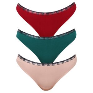 3PACK dámská tanga Tommy Hilfiger vícebarevná (UW0UW03921 0WQ) M