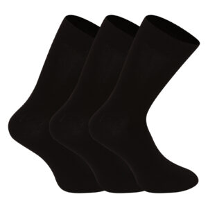 3PACK ponožky Nedeto vysoké bambusové černé (3NDTP001) XL