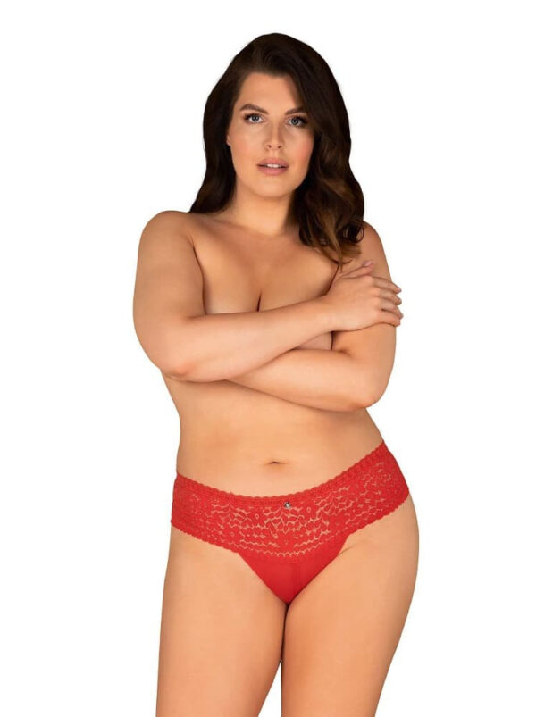 Dámské kalhotky Obsessive nadrozměr červené (Blossmina panties) 6XL