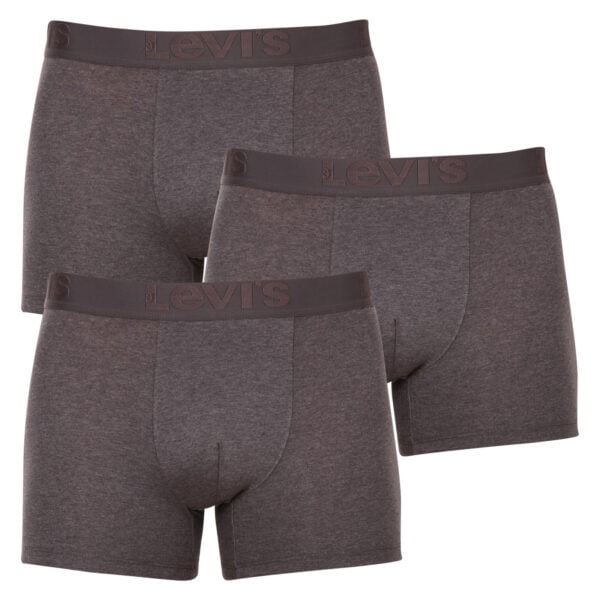 3PACK pánské boxerky Levis šedé (905045001 007) M