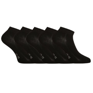 5PACK ponožky Gino bambusové černé (82005) S