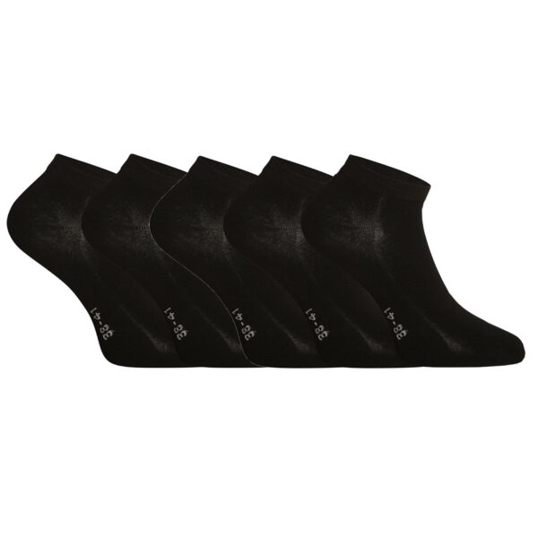 5PACK ponožky Gino bambusové černé (82005) S