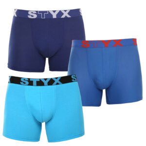 3PACK pánské boxerky Styx long sportovní guma vícebarevné (3U96789) L