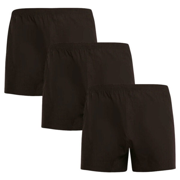 3PACK pánské trenky Nedeto černé (3NDTT001) L