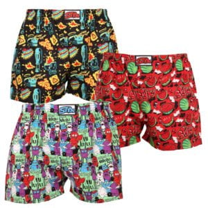 3PACK pánské trenky Styx art klasická guma vícebarevné (3A14895) L