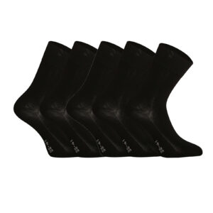 5PACK ponožky Gino bambusové bezešvé černé (82003) L