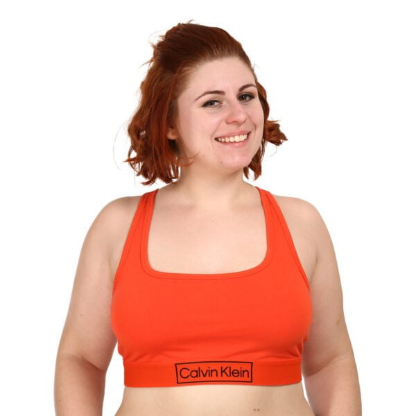 Dámská podprsenka Calvin Klein nadrozměr oranžová (QF6823E-3CI) XL