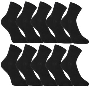 10PACK ponožky Nedeto vysoké bambusové černé (10NDTP001) S