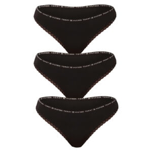 3PACK dámská tanga Tommy Hilfiger černá (UW0UW02824 0R7) XS