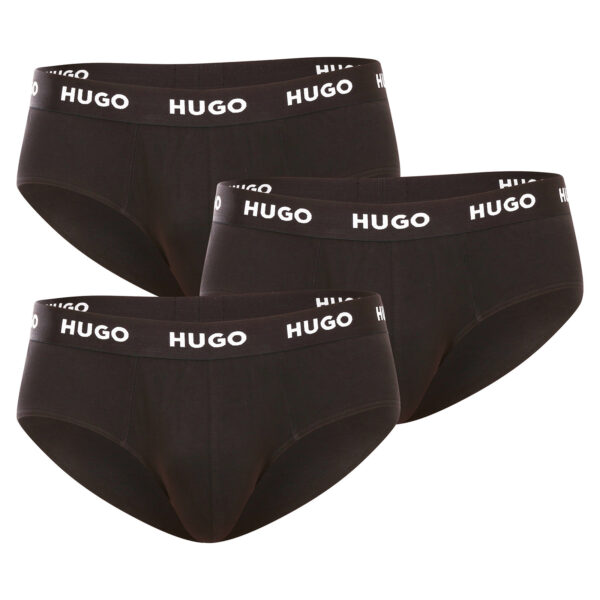 3PACK pánské slipy HUGO černé (50469763 001) S
