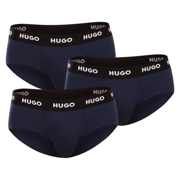 3PACK pánské slipy HUGO tmavě modré (50469763 410) M