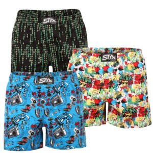 3PACK pánské trenky Styx premium art klasická guma (3AP95428) XL