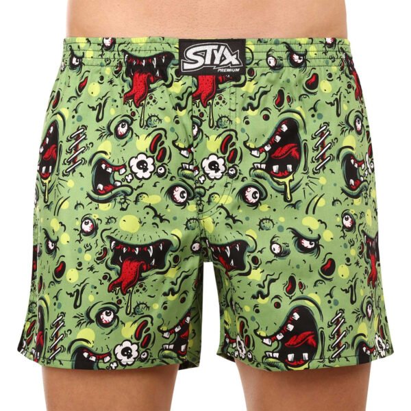 Pánské trenky Styx premium art klasická guma zombie (AP1451) XXL