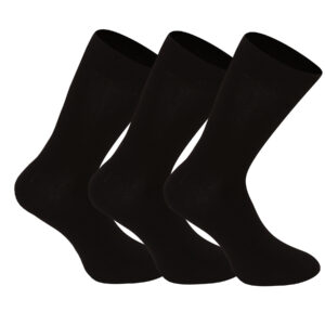 3PACK ponožky Nedeto vysoké bambusové černé (3NDTP001) S
