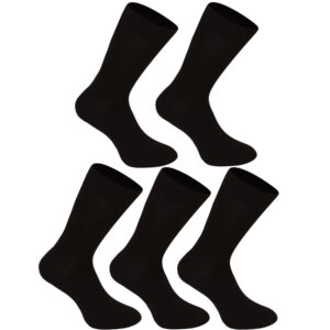 5PACK ponožky Nedeto vysoké bambusové černé (5NDTP001) S