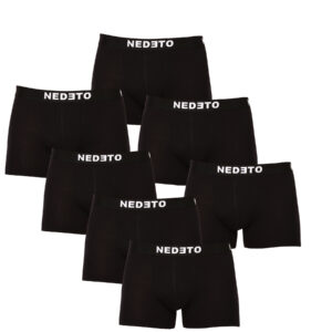 7PACK pánské boxerky Nedeto černé (7NDTB001-brand) XL