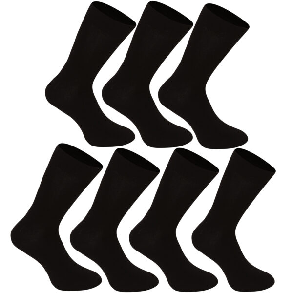 7PACK ponožky Nedeto vysoké bambusové černé (7NDTP001) S