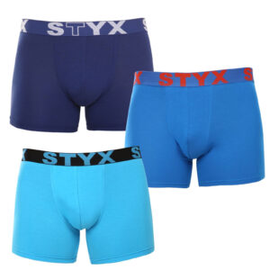 3PACK pánské boxerky Styx long sportovní guma vícebarevné (3U96897) L