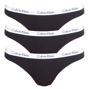 3PACK dámská tanga Calvin Klein černá (QD3587E-001) XL