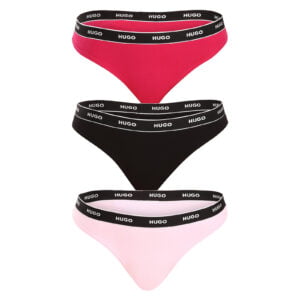 3PACK dámská tanga Hugo Boss vícebarevná (50480150 981) XS