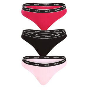 3PACK dámská tanga Hugo Boss vícebarevná (50480150 981) XXL