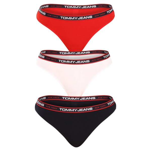 3PACK dámská tanga Tommy Hilfiger vícebarevná (UW0UW04709 0WE) XL