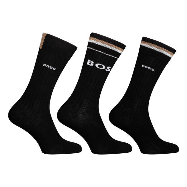 3PACK ponožky BOSS vysoké černé (50491198 001) M