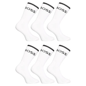 6PACK ponožky Hugo Boss vysoké bílé (50510168 100) L