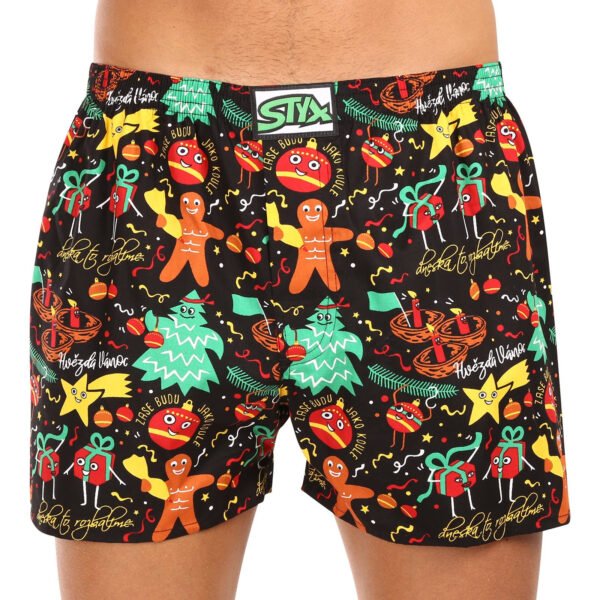 Pánské trenky Styx art klasická guma Vánoce ozdoby (A1754) S
