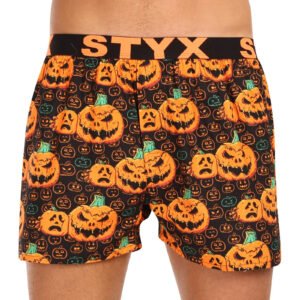 Pánské trenky Styx art sportovní guma Halloween dýně (B1755) XL