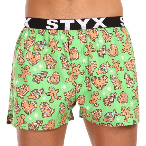 Pánské trenky Styx art sportovní guma Vánoce perníčky (B1753) XL