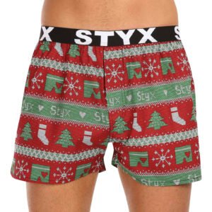 Pánské trenky Styx art sportovní guma Vánoce pletené (B1658) XL