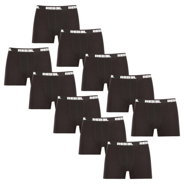 10PACK pánské boxerky Nedeto Rebel černé (10NBR001) 5XL
