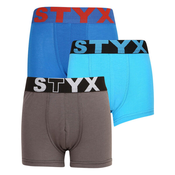 3PACK dětské boxerky Styx sportovní guma vícebarevné (3GJ10379) 4-5 let
